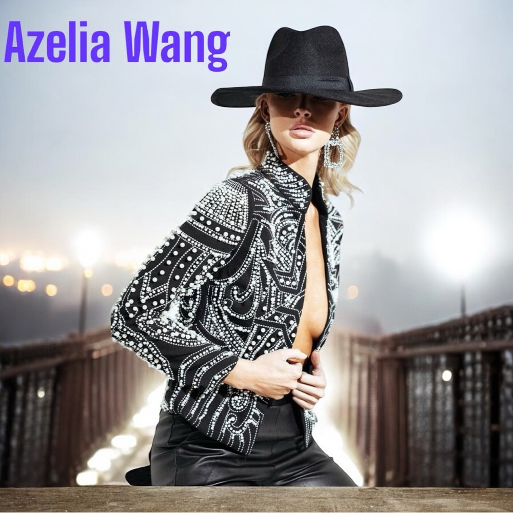 Black and White Beaded Blazer Jacket NWT sz M